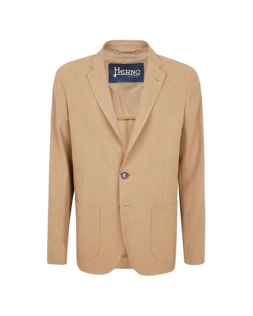 Herno Natural Linen Pocket Jacket for men