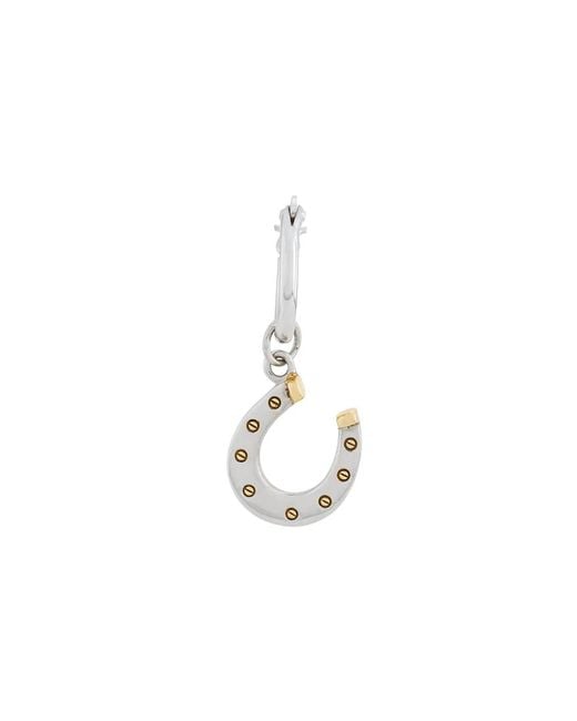 True Rocks White Horseshoe Hoop Earring for men
