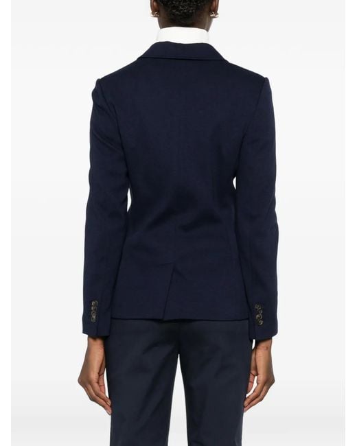Gant Blue Single-Breasted Notch-Lapel Blazer