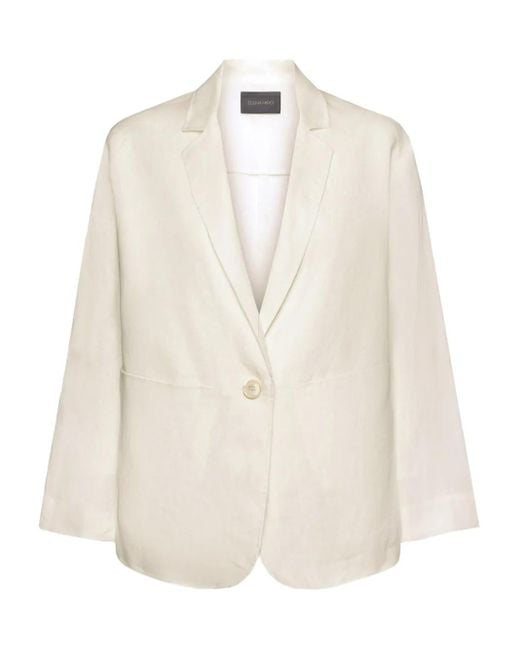Elena Miro Linen Blazer White