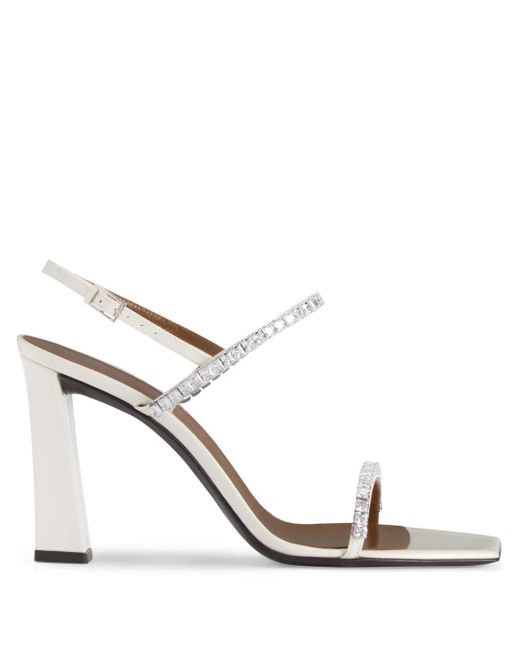 Giuseppe Zanotti Valentiine Crystal 90mm サンダル White