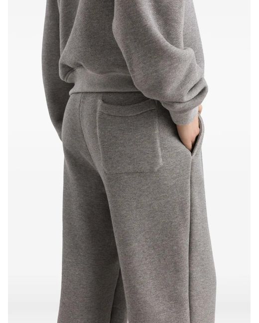 Dolce & Gabbana Gray Fleece Trousers With Patch Embroidery