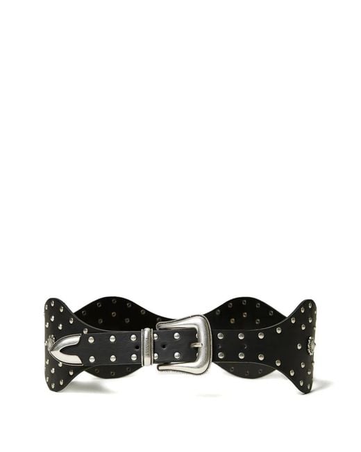 Twinset Black Stud-Embellished Wave Belt