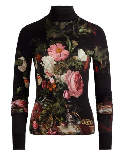 Alice + Olivia Black Delaina Long-Sleeve Turtleneck Top