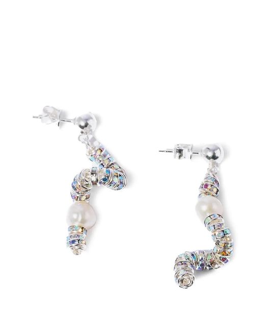 PEARL OCTOPUSS.Y Metallic Tiny Snakes Crystal-Embellished Earrings