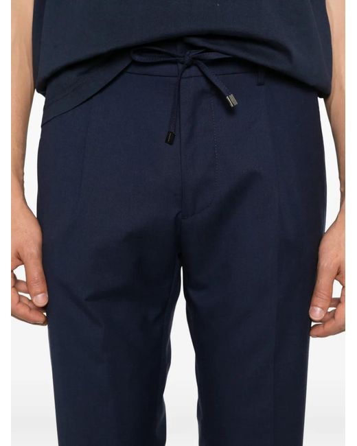 Berwich Blue Spiaggia Drawstring Trousers for men
