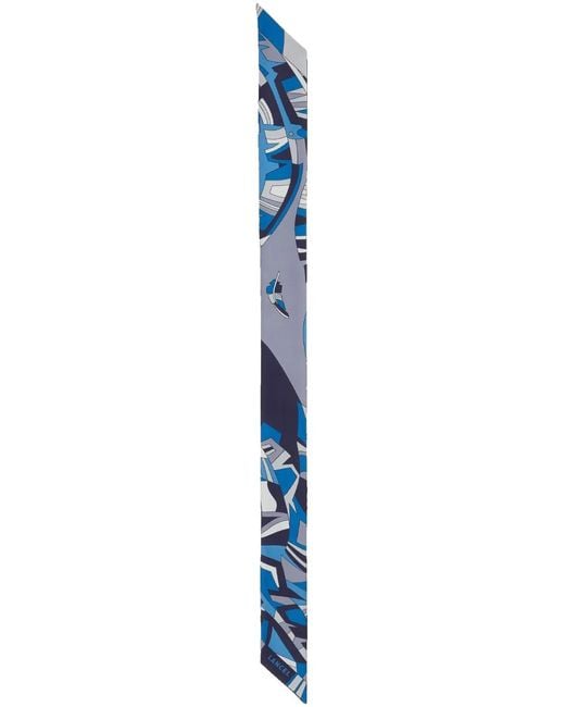 Lancel Blue Arabesque-Print Silk Scarf