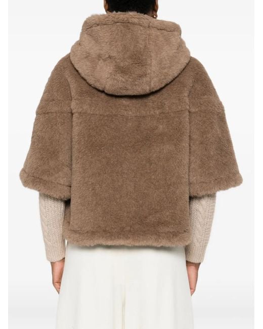 Max Mara Brown Hooded Zip-Up Jacket