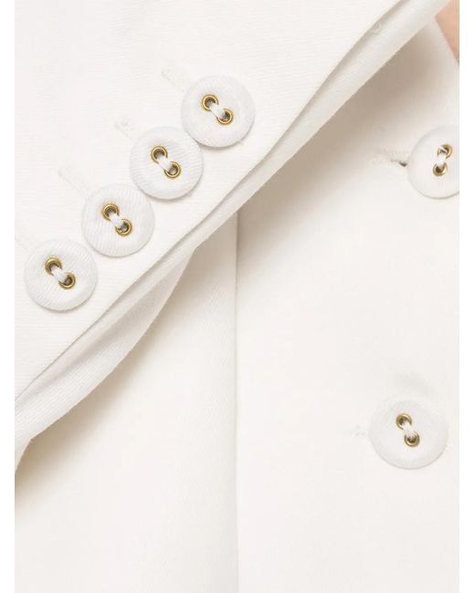 Nissa White Button Cropped Blazer