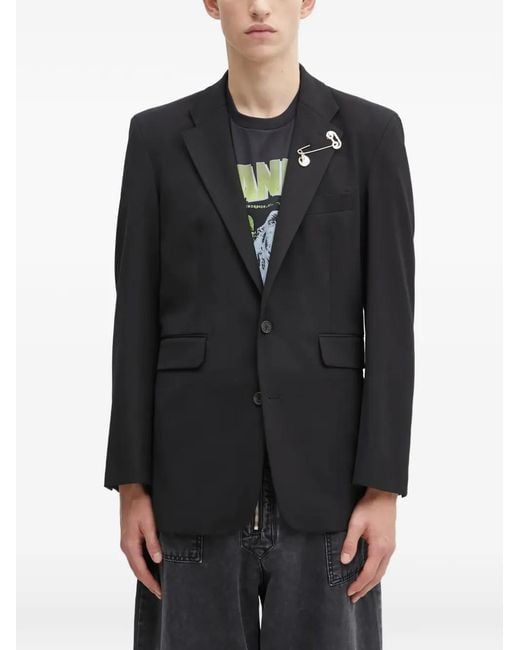 Aries Black Pin-Detail Blazer for men