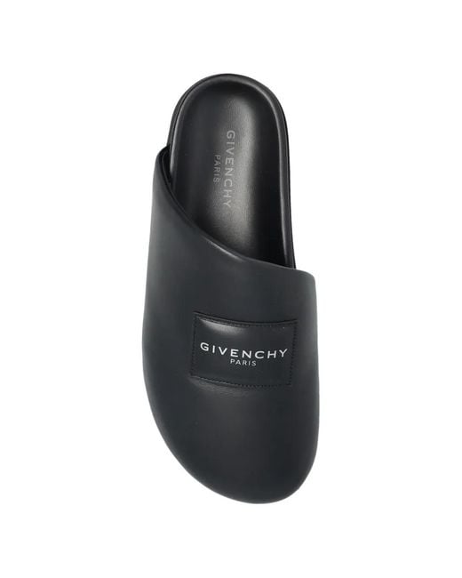 Givenchy Black Leather Slides for men