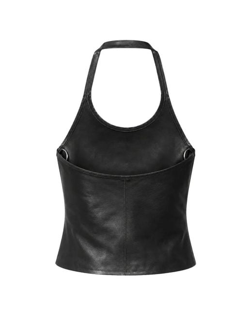 Stouls Black Cherry Open-Back Leather Top
