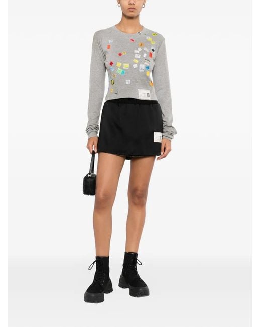Maison Mihara Yasuhiro Black Logo-Patch Elasticated-Waist Shorts