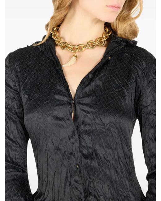 Camicia Con Effetto Stropicciato di Roberto Cavalli in Black