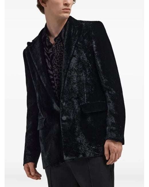 Roberto Cavalli Black Single-Breasted Blazer for men