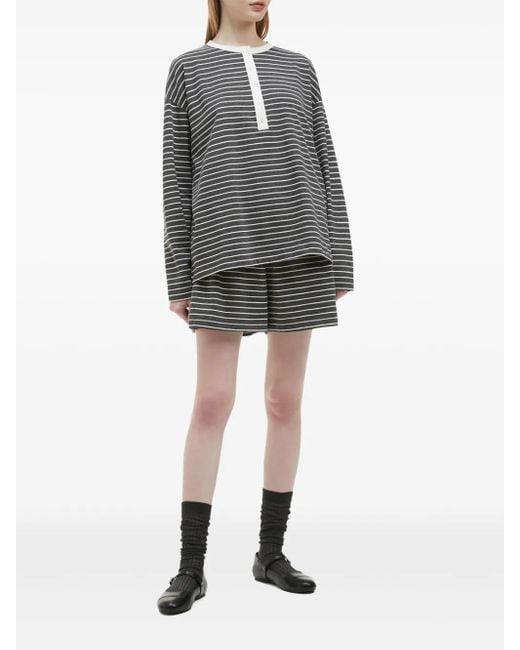 B+ AB Blue Striped Shorts Set