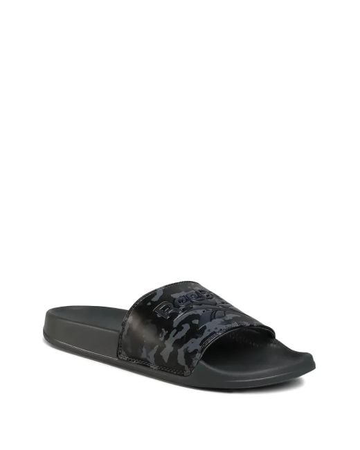 Reebok Black Camo-Print Slides for men