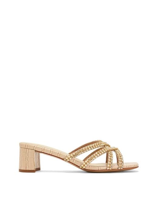 Nicoli Natural Embellished Strap Sandals