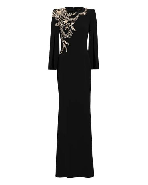 Jenny Packham Floral-Embellished Slit-Sleeve Maxi Dress in Black | Lyst Jenny Packham Floral-Embellished Slit-Sleeve Maxi Dress in Black | Lyst