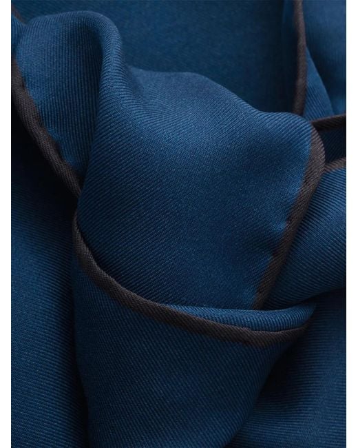 Prada Blue Printed Twill Scarf