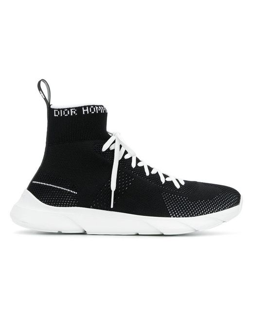 Dior Homme Black High Top Sock Sneakers for men