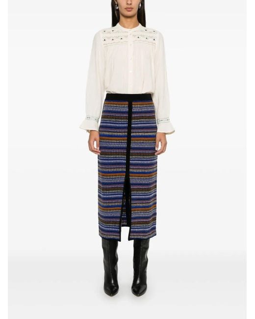 Ba&sh Blue Flame Midi Skirt