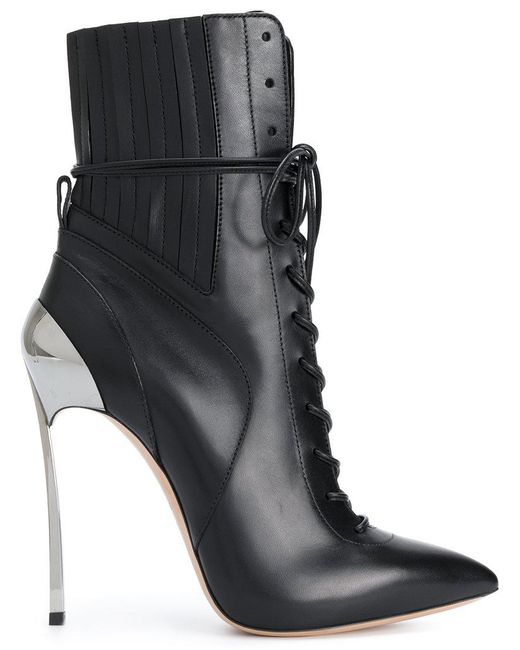 Casadei Techno Blade Lace-up Ankle Boots in Black | Lyst