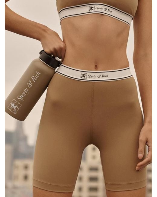 Sporty & Rich Natural Runner Script Biker Short