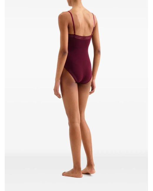 Eres Purple Aurore Graph Graphic-Lace Bodysuit
