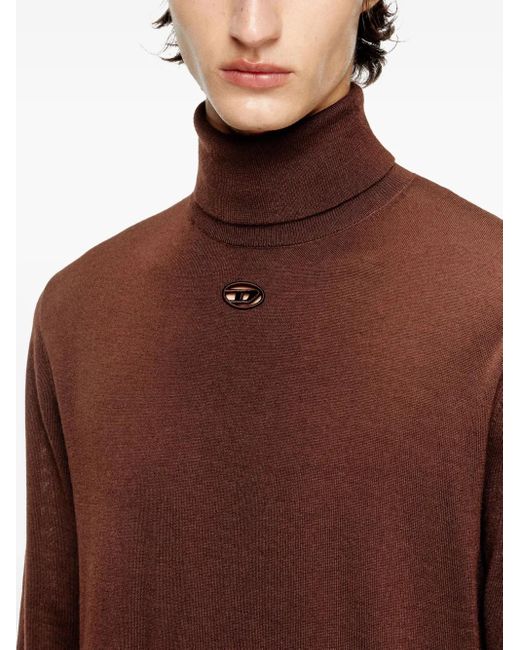 DIESEL Brown K-Varta Roll-Neck Jumper for men