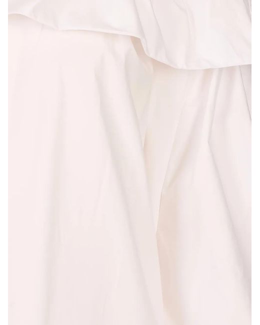 MSGM White Off-Shoulder Ruffled Blouse