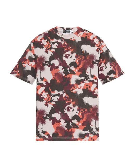 A Bathing Ape T-Shirt mit Camouflage-Print in Red für Herren