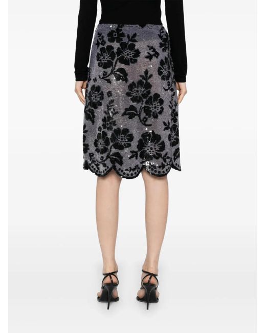 Ashish Black Sequin Mesh Skirt