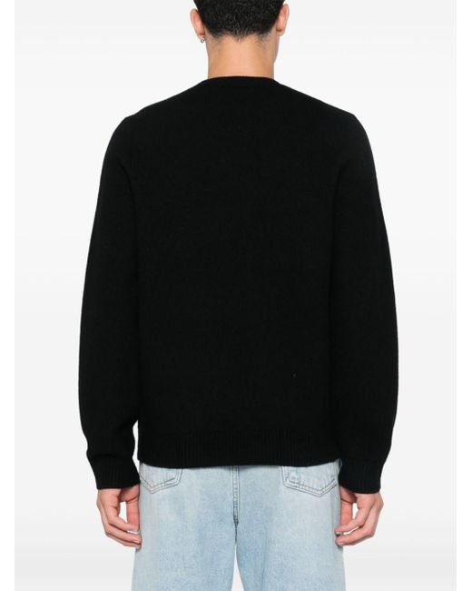 A.P.C. Black Intarsia-Logo Sweater for men