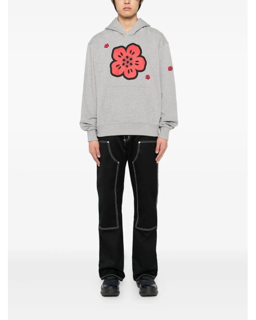 KENZO Gray Boke-Flower Hoodie for men