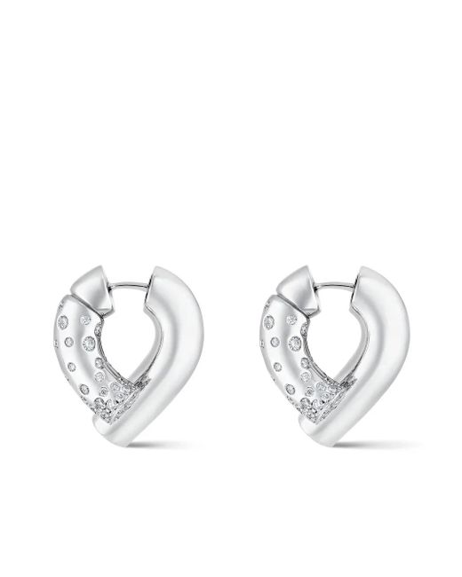 Tabayer White 18Kt Oera Diamond Hoop Earrings