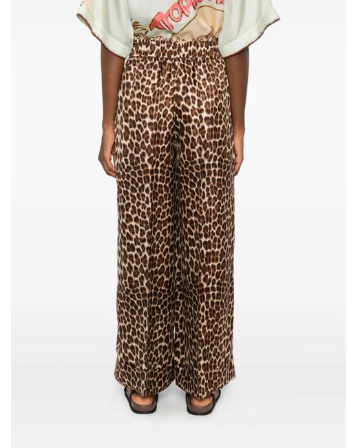 Pantalones con estampado de leopardo P.A.R.O.S.H. de color Natural