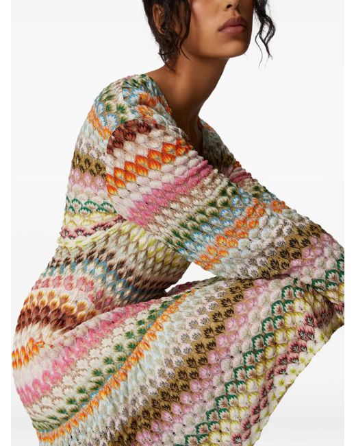 Missoni Natural Zigzag-Pattern Midi Dress
