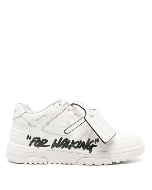 Off-White c/o Virgil Abloh Out Of Office "for Walking" Leren Sneakers in het White