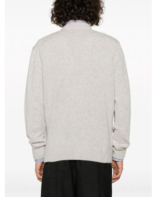 メンズ Maison Kitsuné フォックスモチーフ カーディガン White