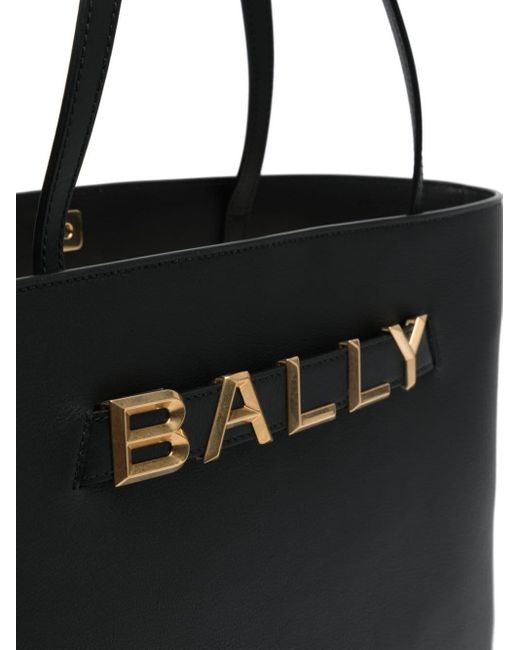 Borsa a spalla in pelle con logo di Bally in Black