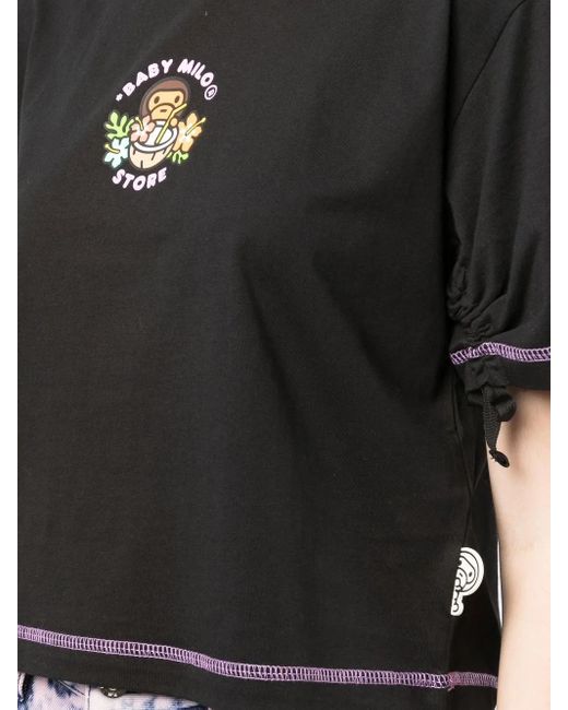 A Bathing Ape Black Logo-Print T-Shirt
