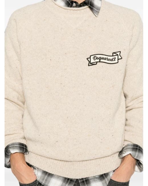 DSquared² Pullover Mit Raglanärmeln in Natural für Herren