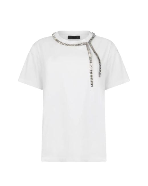 Liu Jo White Embellishment-Detail T-Shirt