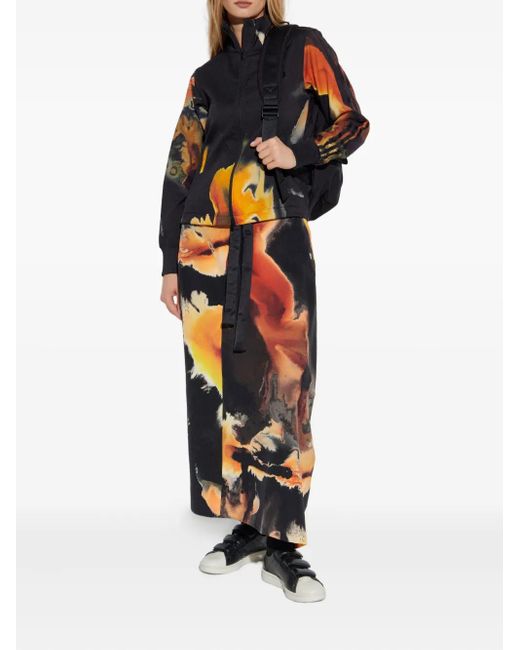 Y-3 Blue Abstract-Print Zip-Up Jacket
