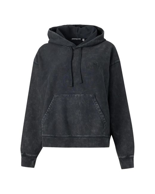 Carhartt Black Lambert Acid-Wash Logo-Embroidered Hoodie