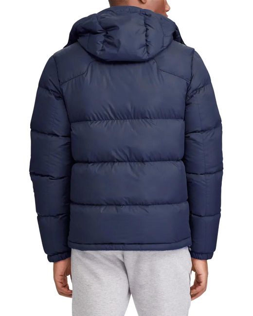 Polo Ralph Lauren Blue Hooded Quilted Jacket for men