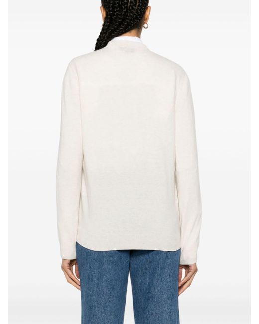 A.P.C. White Embroidered-logo Jumper