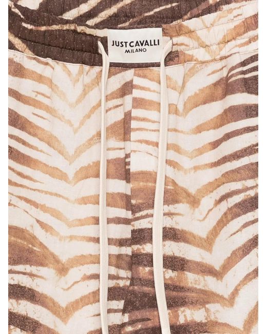 Just Cavalli Pink Drawstring Printed Shorts for men