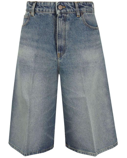 Pantalones vaqueros cortos con diseño ancho Victoria Beckham de color Blue
